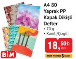 STUDİ A4 80 YAPRAK PP KAPAK DİKİŞLİ  DEFTER
